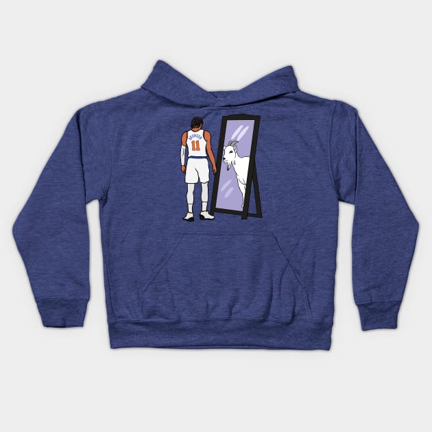 Jalen Brunson Mirror GOAT Kids Hoodie by rattraptees